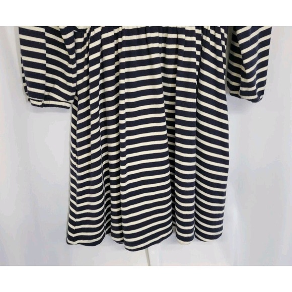 Burberry Blue Label Navy Striped Baby Doll Empire Waist Balloon 3/4 Sleeve Dress - Picture 6 of 11